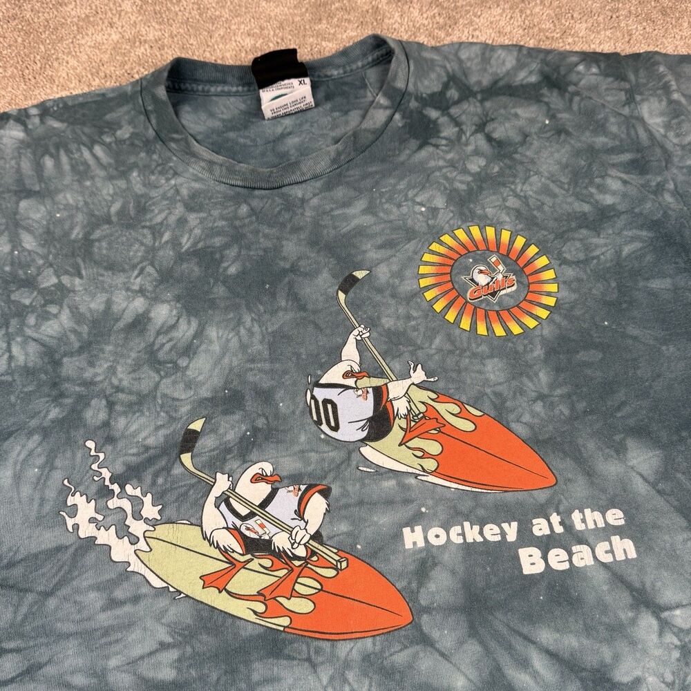 Liquid Blue San Diego Gulls VTG Vintage Faded Tie Dye Shirt Hockey Tee Beach XL